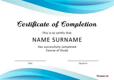 Certificate Of Completion Template Word