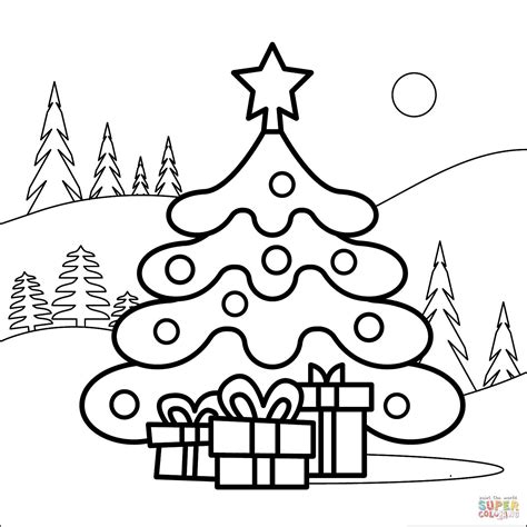 Christmas Tree Coloring Page BEDECOR Free Coloring Picture wallpaper give a chance to color on the wall without getting in trouble! Fill the walls of your home or office with stress-relieving [bedroomdecorz.blogspot.com]