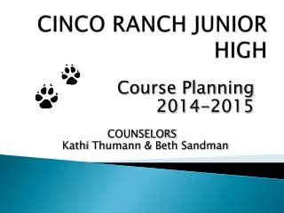 Cinco Ranch Junior High Course Catalog