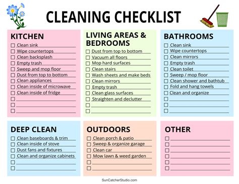 Cleaning Printable Checklist