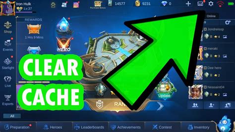 clear cache mobile legends
