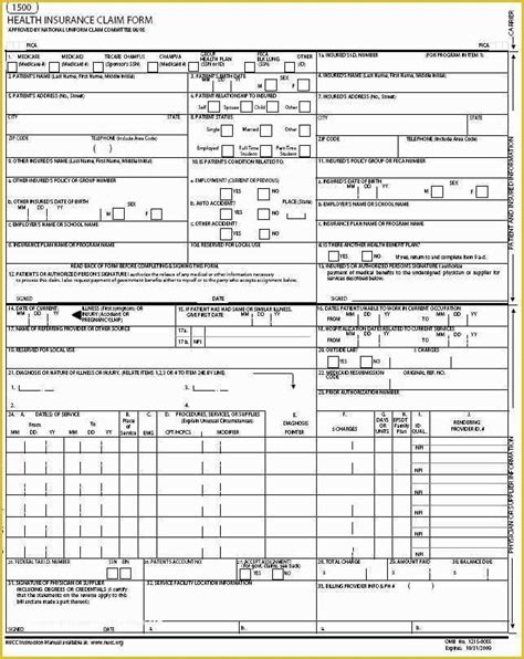 Cms 1500 Form Template