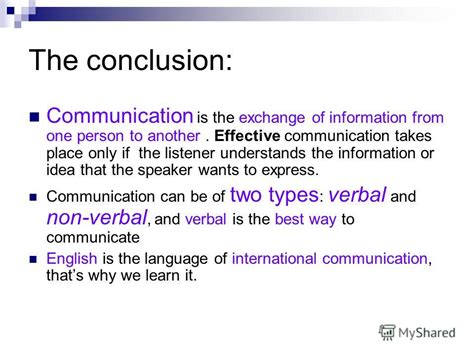 communication conclusion