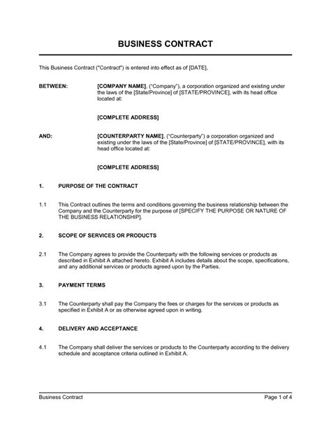 Company Contract Template