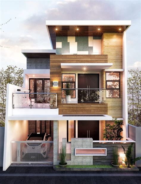contoh desain rumah 2 lantai dengan teras dan balkon