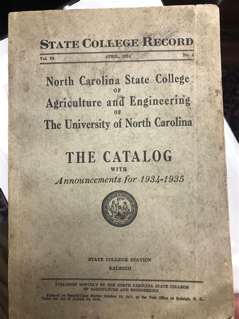 Course Catalog Ncsu