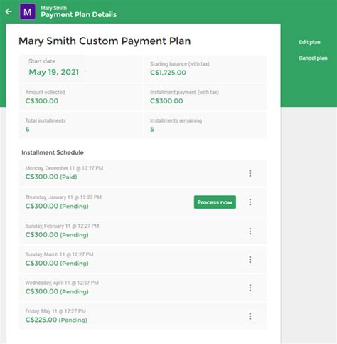 Customized Payment Plans