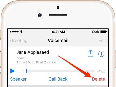 delete voice message iphone
