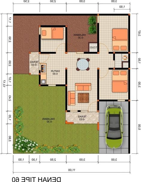 desain rumah minimalis 3 kamar ukuran 7x9 tatanan ruang