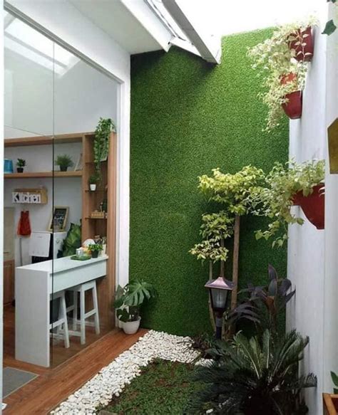 desain rumah minimalis 1 lantai dengan taman dalam ruangan