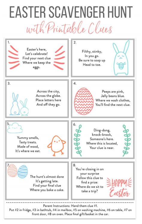 Easter Egg Scavenger Hunt Printable