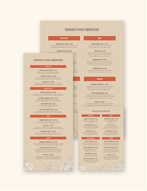 Event Menu Template Word