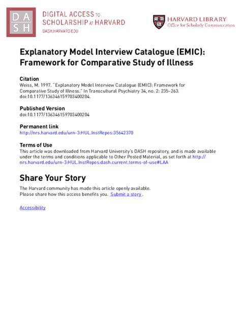 Explanatory Model Interview Catalogue