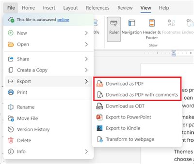 Export to PDF
