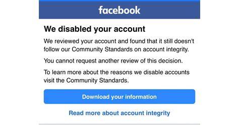 facebook disabled