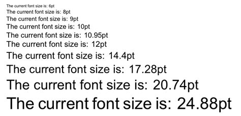 Font Sizes