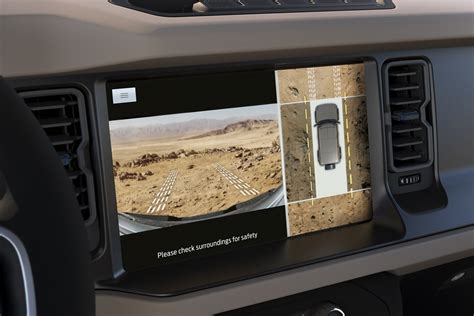 Graphic illustrating the various safety features and driver assistance systems on a Ford Bronco