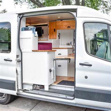 Ford Transit Van transformed into a stylish camper van