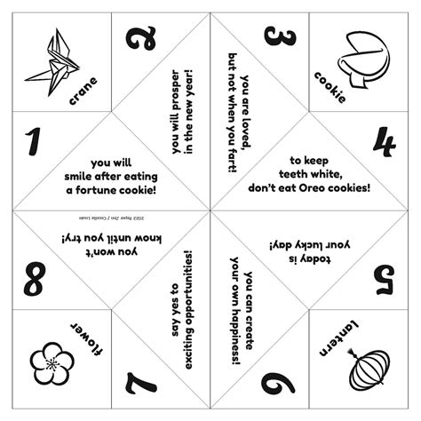 Fortune Teller Paper Game Template