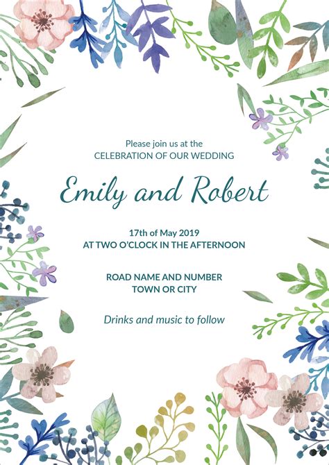 Free Templates Wedding Invitations