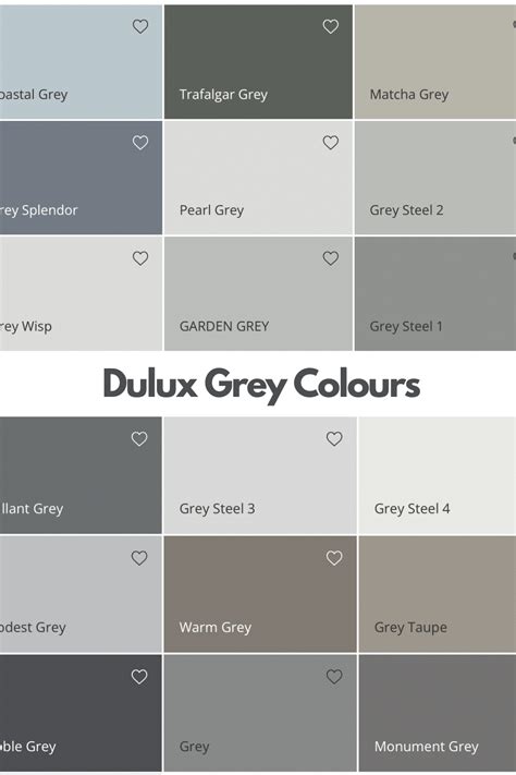 Grey Colour Chart