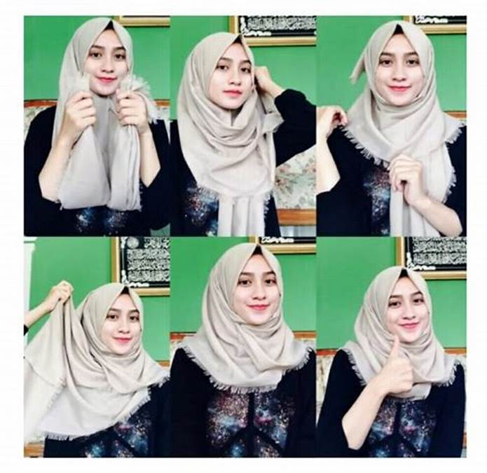 Bentuk penggunaan hijab segi empat lilit leher