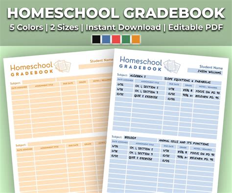Homeschool Grades Template
