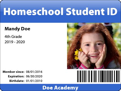 Homeschool Id Template
