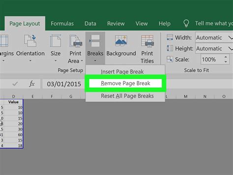 switch to Page Break Preview