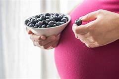 ibu hamil dengan blueberry