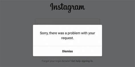 instagram error message