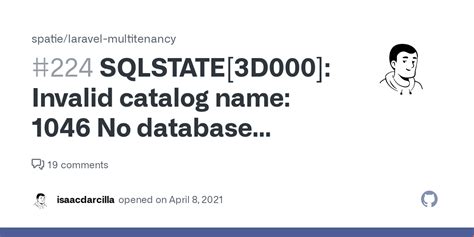 Invalid Catalog Name 1046 No Database Selected