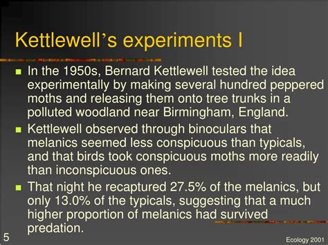 Kettlewell Experiment