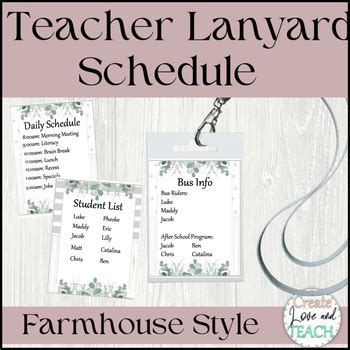 Lanyard Schedule Template