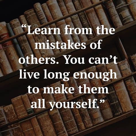Learn from the Mistakes of Others