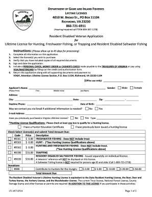 Documents for Applying for Lifetime Fishing License VA