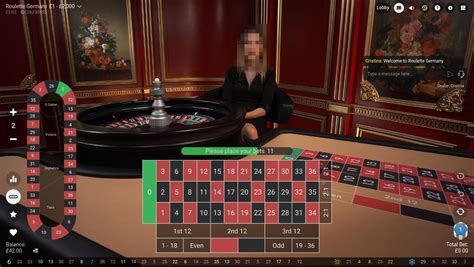 Live casino roulette table with dealer