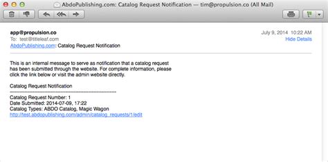 Mail Catalog Request