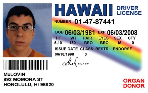 Mclovin Id Card Template