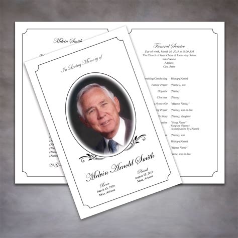 Memorial Service Program Free Template