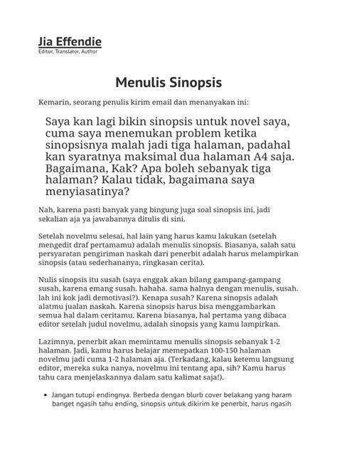 menulis sinopsis