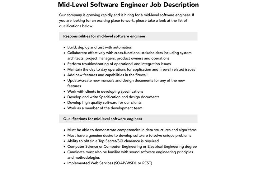 mid-level software engineer