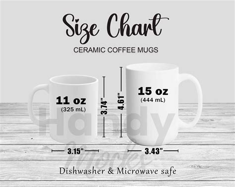 Mug Size Chart Ounces