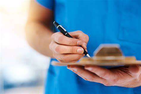 nurse writing