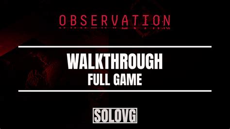 Observation Game Walkthrough