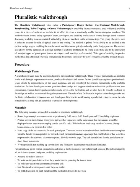Pluralistic Usability Walkthrough
