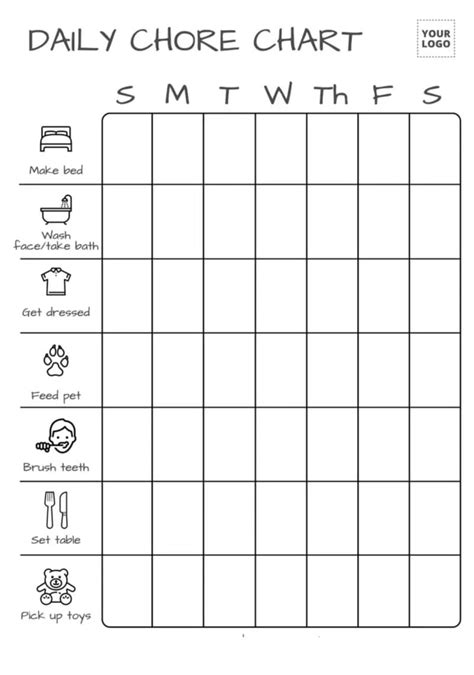 Printable Children S Chore Chart
