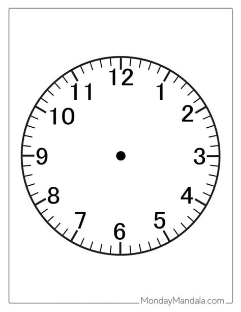 Printable Clock Face Without Hands