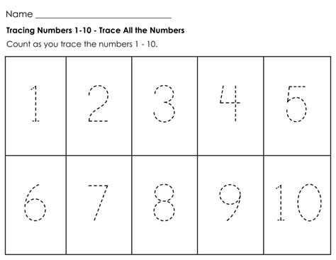 Printable Dotted Numbers