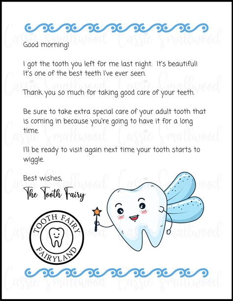 Printable Tooth Fairy Notes